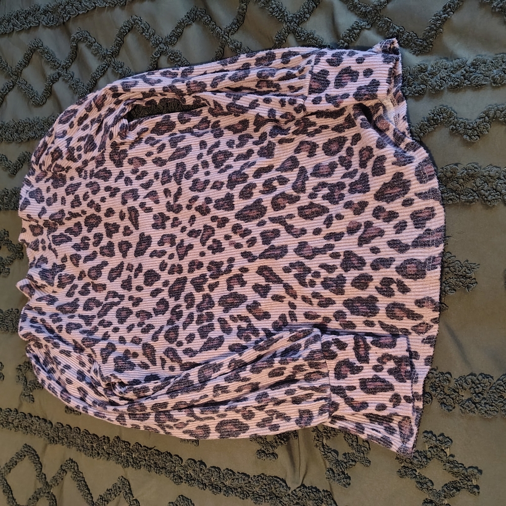 Maurices Tan and Black Leopard Print Top Size Small